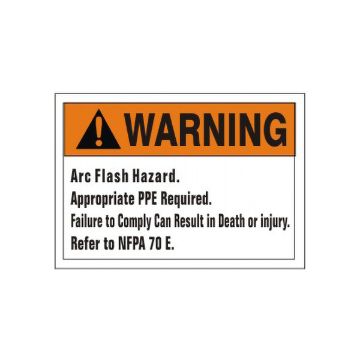 Warning: Arc Flash Hazard. Appropriate PPE Required. Failure To Comply Can sign - AF-651321 Warning: Arc Flash Hazard. Appropriate PPE Required. Failure To Comply Can sign, Aluminum (.040), 7X10
