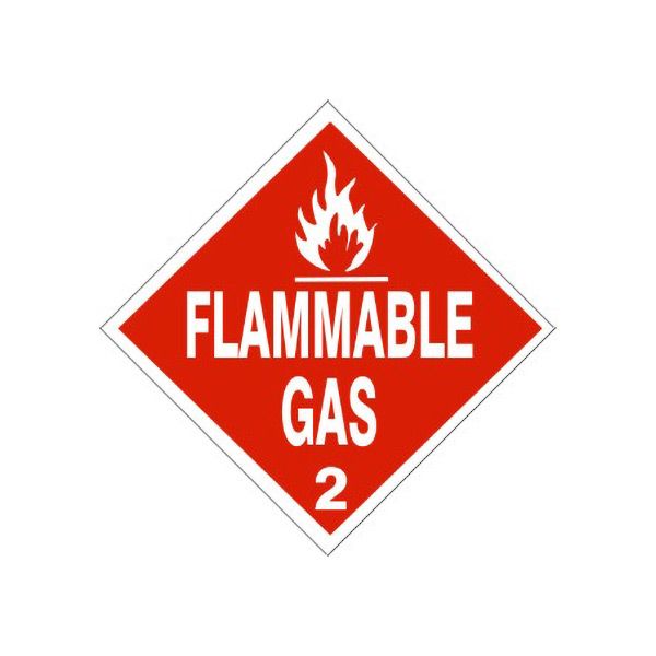 Flame Picto  Flammable Gas  2, Adhesive Vinyl, 4x4