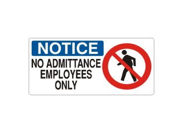 Show products in category Notice Signs Picture for category Notice Signs